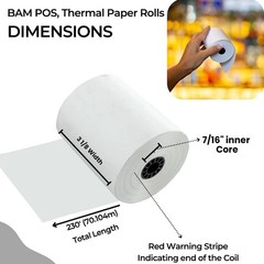 Thermal Paper Rolls, 3-1/8″ x 230 ft, Pack of 10 – Value Pack 10 rolls