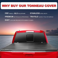 FRP Hard Tri-Fold Tonneau Cover 8’2″ For 2002-2026 Ram 1500 LB No Rambox