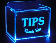 LED Glowing Acrylic Tip Box- 7 LED colors-Souvenir Font