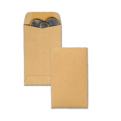 Quality Park #7 Coin Envelopes, Gummed Seal, Brown, Box Of 500