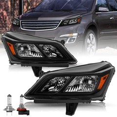 Pair Headlights for 2013-2017 Traverse Halogen OE Black Housing Bulbs Included
