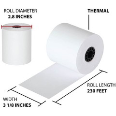 3-1/8″ x 230′ Thermal POS Receipt Paper 10 Rolls Credit Card Cash Register Paper