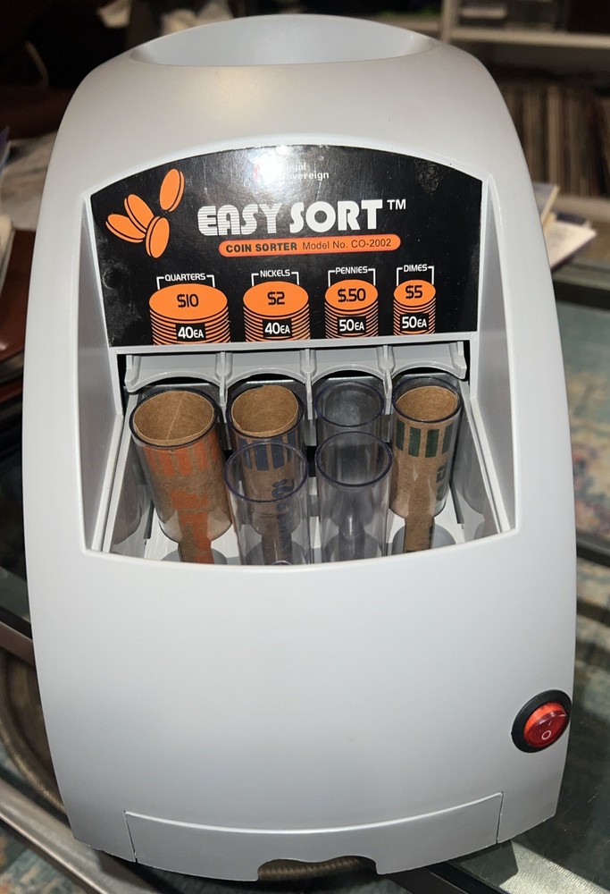 Royal Sovereign Easy Sort Coin Sorter 2 Row CO-2000 Tested With extras