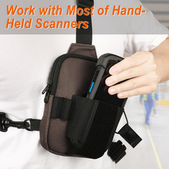 Scanner Holster Universal Barcode Scanner Chest Harness Carrying Case Brown