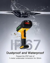 Inateck Industrial 2D Barcode Scanner QR Code Wireless Smart Charge Stand IP67