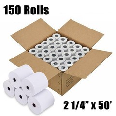 150 Rolls 2 1/4″ x 50′ Thermal Credit Receipt Card Cash Register POS Paper Roll