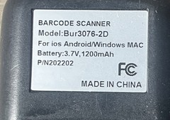 Nadamoo Wireless 2D Barcode Scanner Bur3149 Used tested & Works Yellow No Cord