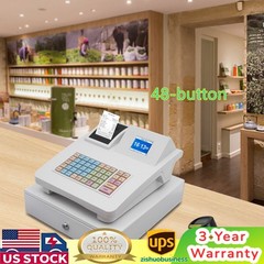 White 48-button Cash Register Cash Register Tabletop Commercial Cash Register