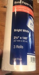 Alliance Bond Paper Rolls 3 Rolls 2.25 X 140′ For Cash Registers Adding Machines