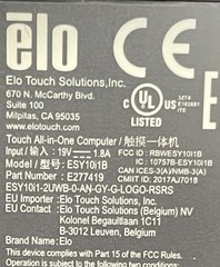 Toast Elo Touch All-in-One Computer POS Terminal ESY10i1B w/ Power Supply