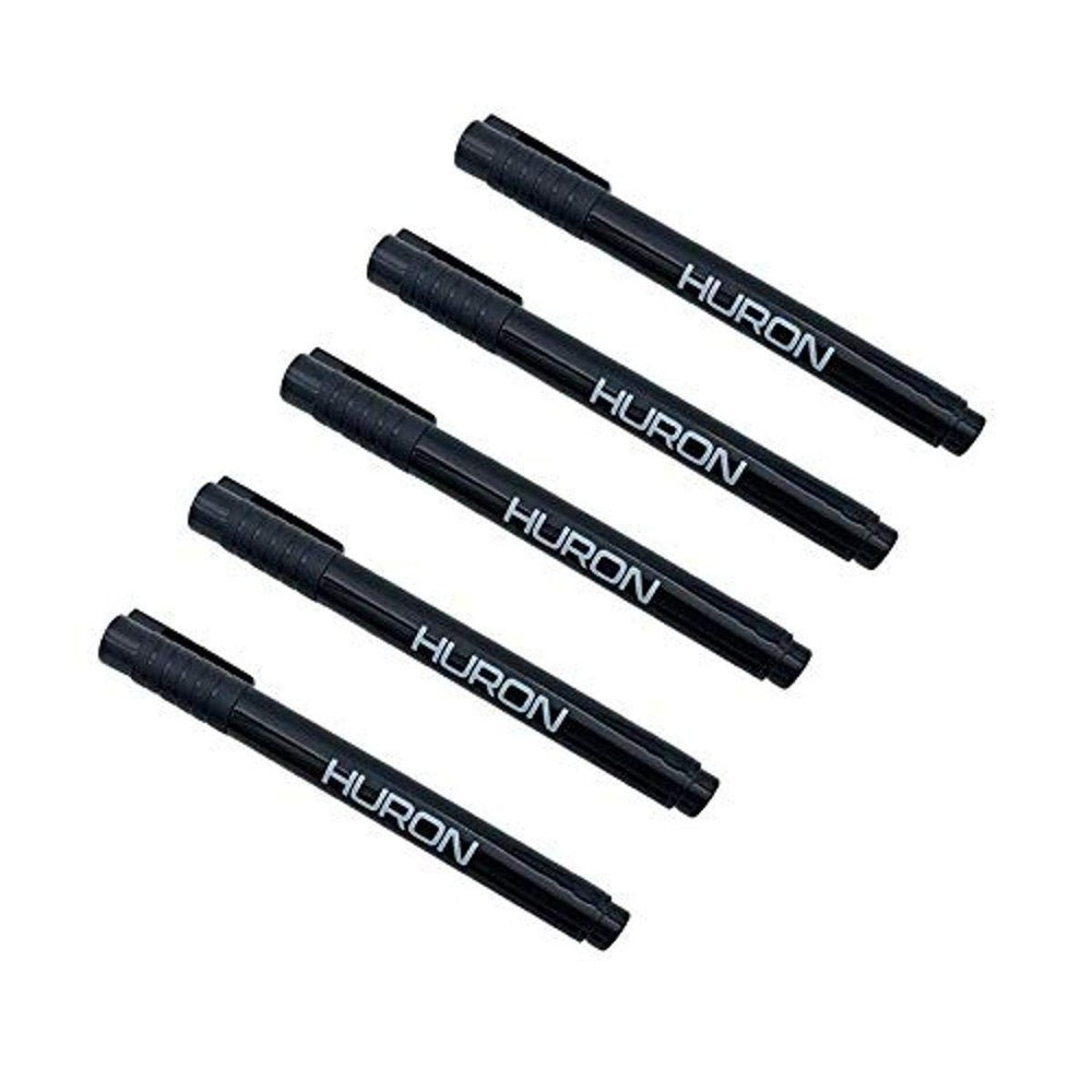 Huron Counterfeit Money Marker Detector Pen 1 Count (Pack of 5), black