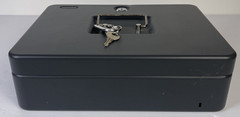 Steelmaster By MMF Industries Tiered Tray Cash Box W 2 Keys 11.5”x9”x3.5” Gray