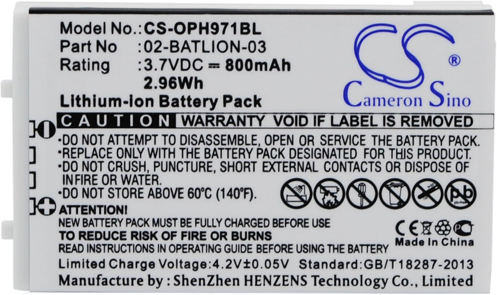 Replacement Battery for Opticon Barcode Scanner OPL-7724, OPL-7734, OPL-9700, OP