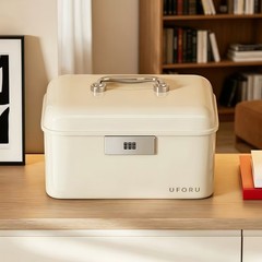 Medium Cash Box w/ Removable Tray, Metal Storage Box w/ 3-Digit Combination Lock