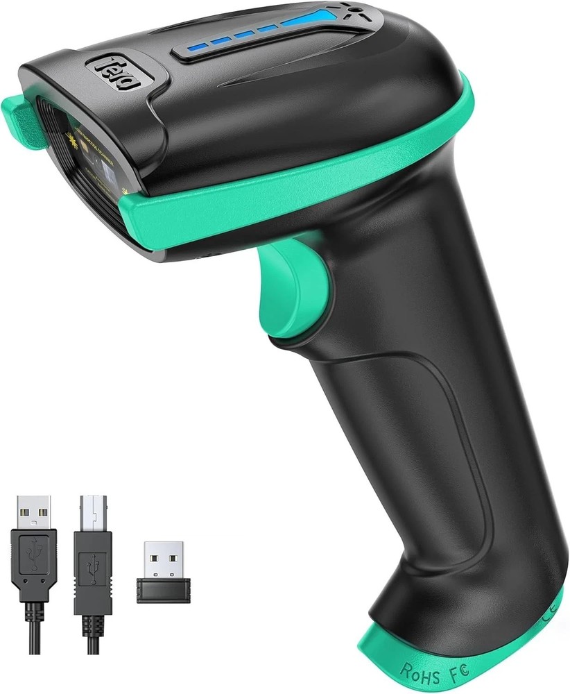 Tera 5100 Wireless 1D Laser Barcode Scanner with Battery Level Indicator Green