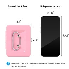 Jssmst Small Cash Box with Lock and Slot, Metal Coin Piggy Bank X-Small, Pink