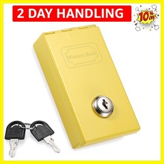 Metal Box for Gambler, Casino Cash Box with Money Slot and 2 Keys, Portable W…