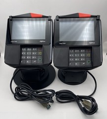 LOT OF 2 INGENICO LANE 7000 PRG30312951R CREDIT CARD TERMINAL w/ 12V USB & STAND