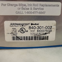 Working Addressograph Model 840 Electric Credit Card Imprinter