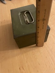 Vintage ASCO Art Steel Co New York OD Olive Drab Metal Safe Deposit Box NO KEY