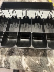 Cash Register Drawer Tray Insert, Metal & Plastic Holder 5 Bill Compartment