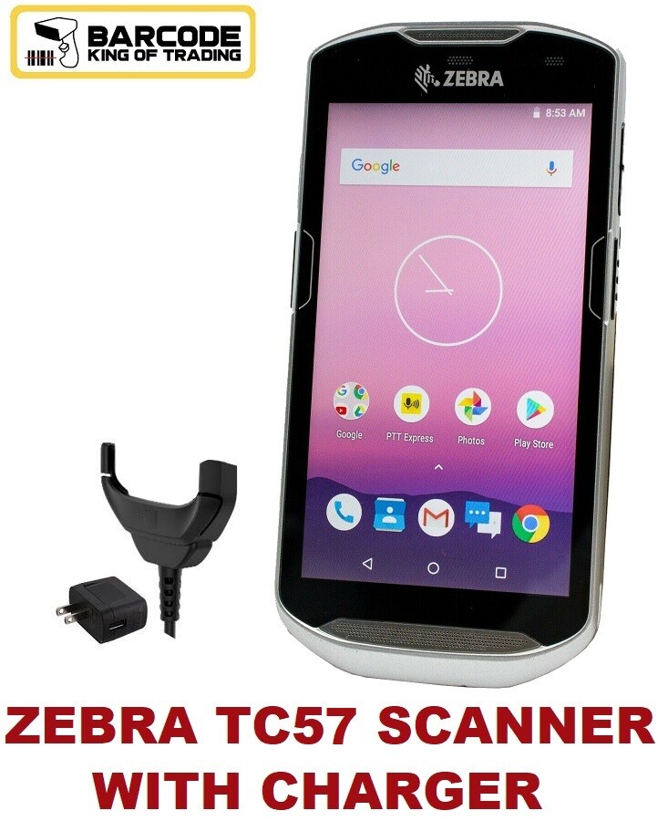 Zebra TC57 Handheld Barcode Scanner 2D/1D, Android 11, Google Play, Charger! 🔥⭐