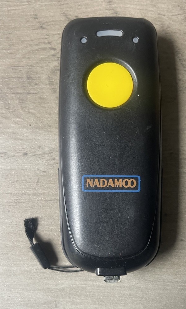Nadamoo Wireless 2D Barcode Scanner Bur3149 Used tested & Works Yellow No Cord