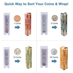 Accurate Coin Counter Sorter Tube Creative 5-in-1 Clear Change Counting Machine