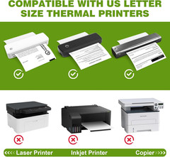 1000 Sheets Thermal Printer Paper 8.5 X 11 Inch,Bpa Free Advanced Thermal Printi