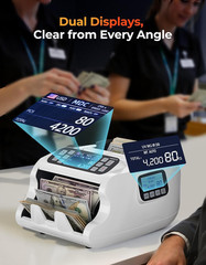 IMC22 Money Counter Machine Mixed Denomination, Dual-Display, CIS/UV/IR/MG Count
