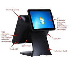 ASSUR AW9 15″ POS System, Cash Register w/ Touch Screen + 9″ customer display