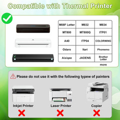 Thermal Printer Paper 8.5 X 11 Inch, US Letter Size Quick-Dry Thermal Printing P