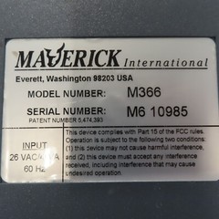 Maverick M366 Exception Check Encoder MICR III NO POWER NO POWER Supply