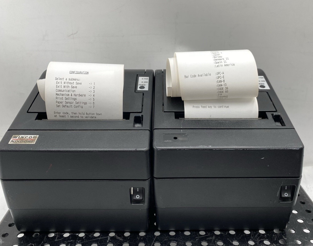LOT OF 2 Wincor Nixdorf TH200E POS THERMAL PRINTER TESTED – NO POWER ADAPTER