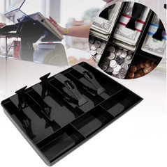Cash Register Drawer Insert Tray 4 Bill 3 Coin Compartments Money Storage