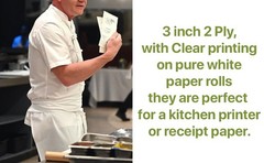 3″ x 90′ 2 Ply [10 Rolls] White Canary Carbonless Paper Kitchen Receipt Printer