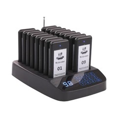 Restaurant Pager System, 16 Wireless Beepers, Touch Screen Keyboard Calling C…