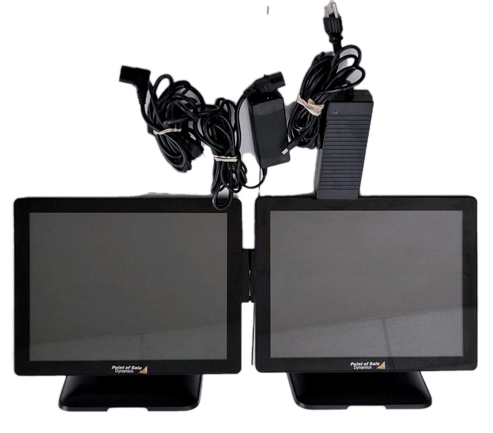 Pair of (2) Lightweight Touchscreen POS Registers-Celeron J1900 4GB RAM w/Cables