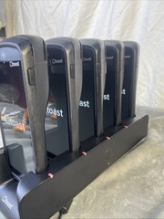 Lot of 5 Toast Go 2 Handheld POS Tablets TG200 with DTC200 Charging Dock