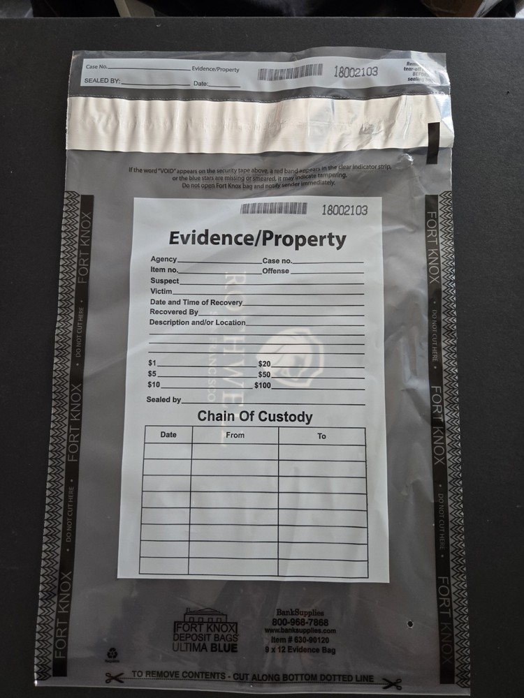 FORT KNOX Tamper Evident Plastic Deposit Bags – CLEAR, 100/pack