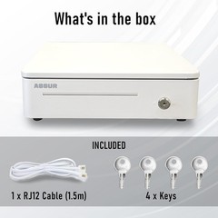 ASSUR 13″ White POS Cash Register Drawer 4 Bill 5 Coin Canadian Tray