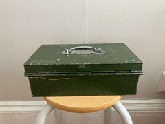 Vintage Green Victa Metal Cash Box with Coin Tray Insert And Key