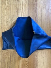 Large Currency Bank Deposit Bag Vinyl Zipper Bag 21.5 in x 14 in Navy Blue