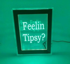 Personalized Tip Box Raffle Fund Raiser Donation Jar Engraved Light Changing LED