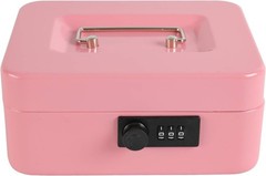 Portable Pink Cash Box Safe with Combination Lock – Freestanding, Durable Design