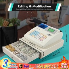 NEW Electronic Cash Register 48 Keys Cash Management System with Thermal Printer