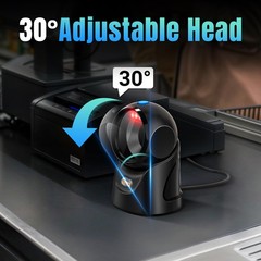 Barcode Scanner Handsfree Omnidirectional: Desktop 1D 2D QR USB Wired Adjustable