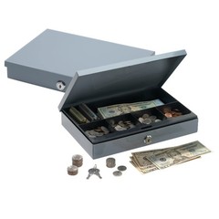OFFICE DEPOT ULTRA-SLIM CASH BOX WITH SECURITY LOCK 2″H X 11 1/4″W X 7 1/2″D