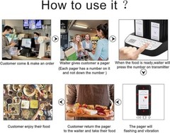 Pager System 16 Buzzers Vibration Flashing Wireless Restaurant medical hotel
