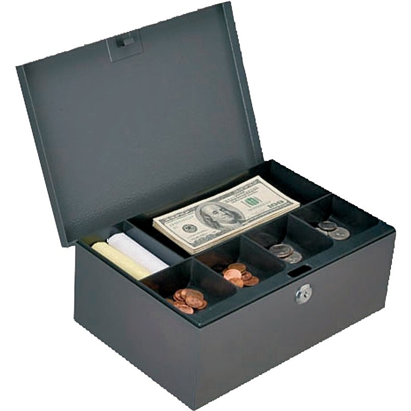 ProSource TS814-3L Cash Box, 11-1/2 L x 7-5/8 W x 4-3/8 H in Exterior, Keyed Loc